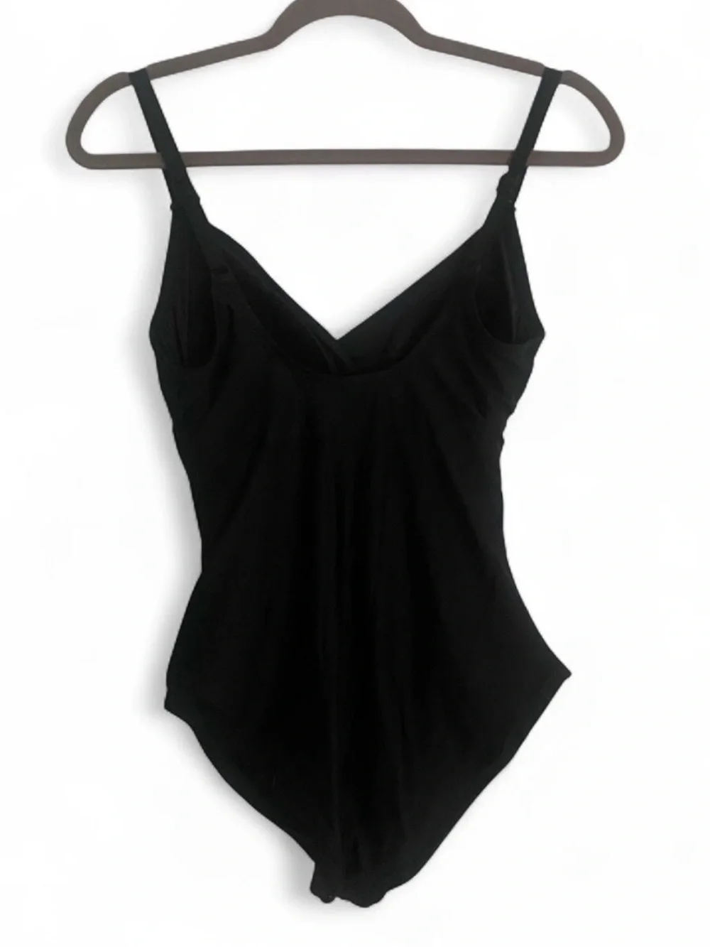 NWT DKNY BLACK ONE PIECE SWIMSUIT ADJUSTABLE STRAPS TUMMY CONTROL SIZE MEDIUM - Picture 4 of 5